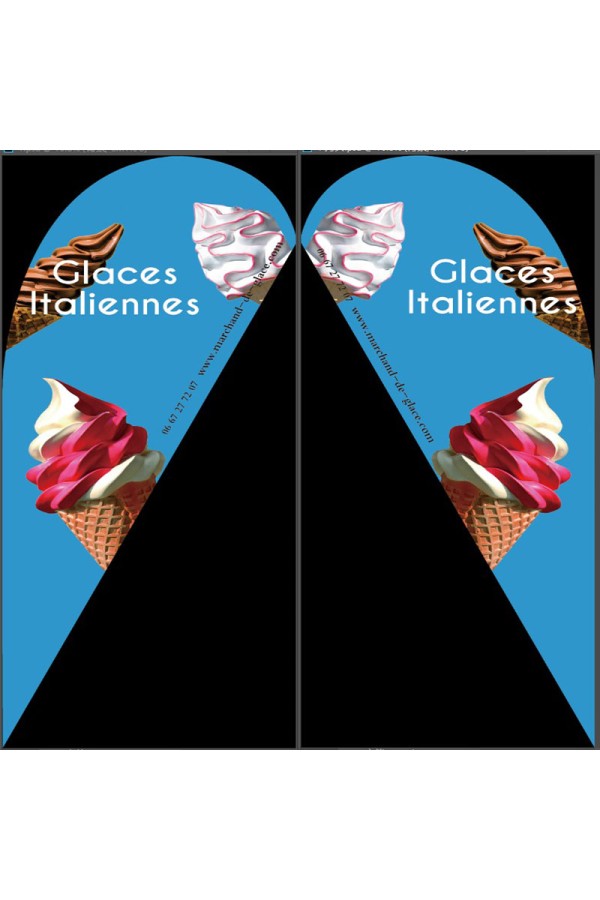 drapeaux glaces italiennes bleue